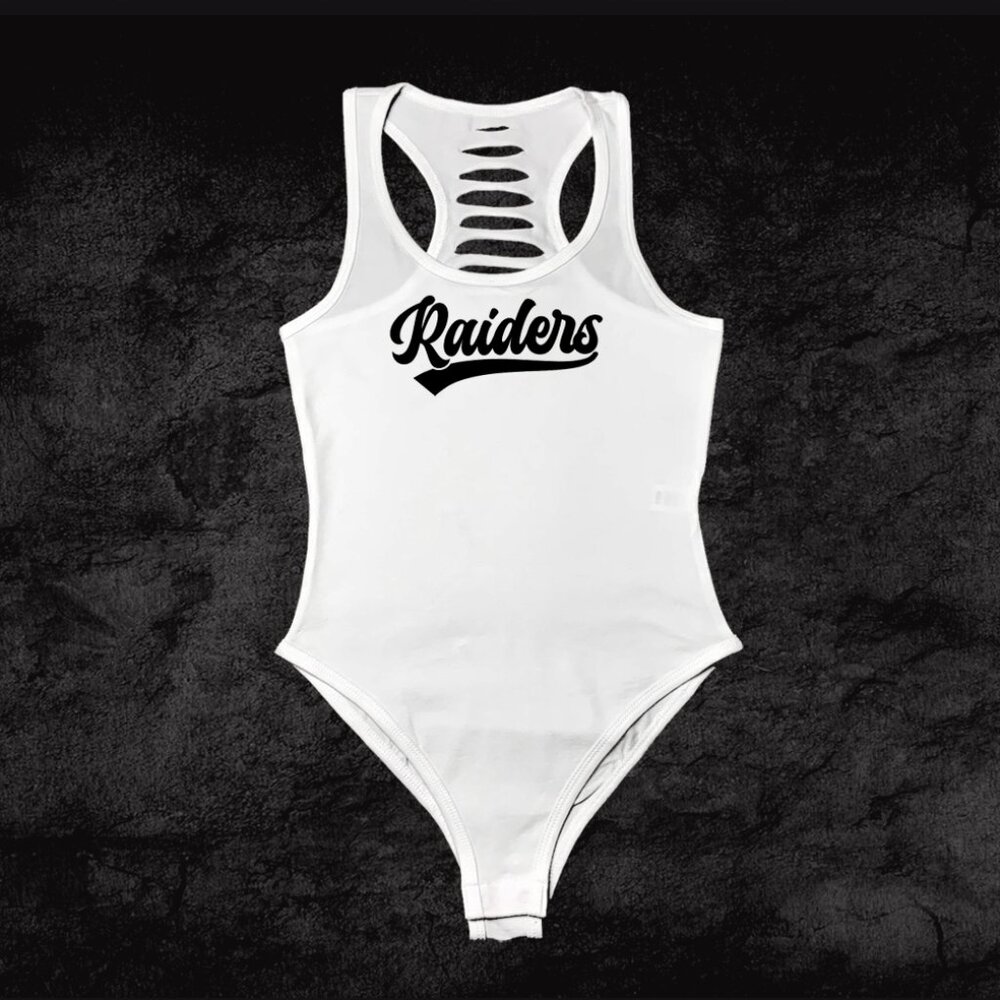 White Las Vegas Raider Script Football Team bodysuit Outfit GF/mom/mothers gift